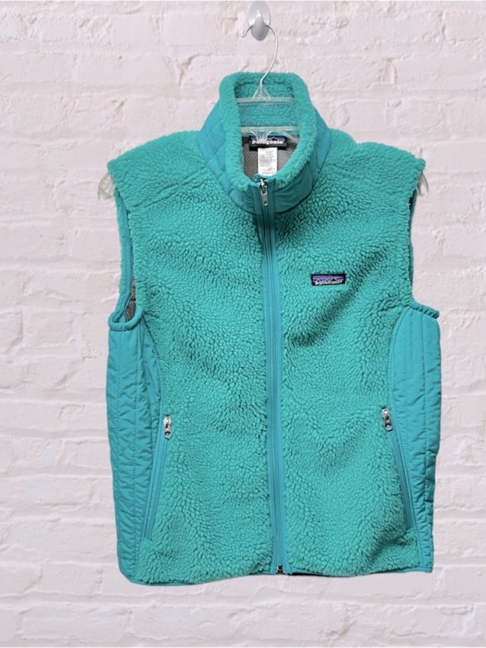 Patagonia Retro-X vest turquoise green fleece women’s sz large—rare color! EUC